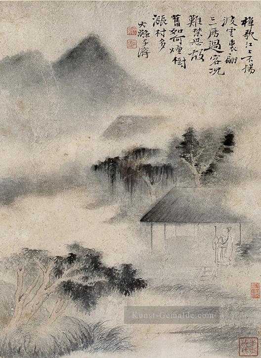 Shitao Bäume im Nebel Chinesische Kunst Ölgemälde